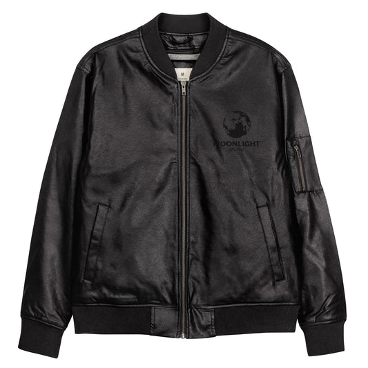 Moonlight Leather Bomber Jacket