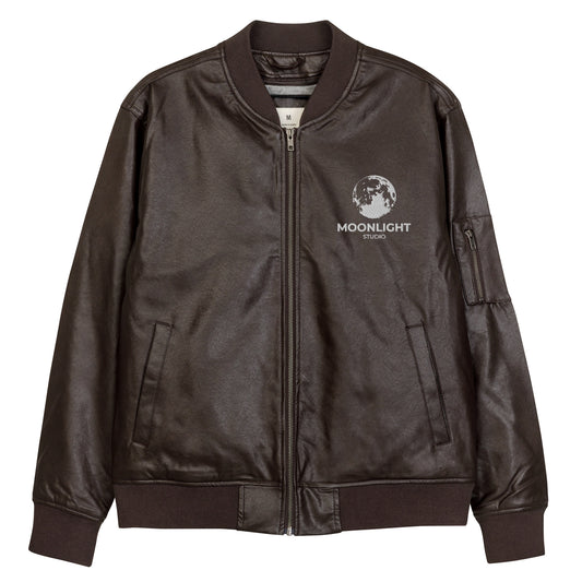 Moonlight Leather Bomber Jacket